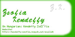 zsofia kendeffy business card